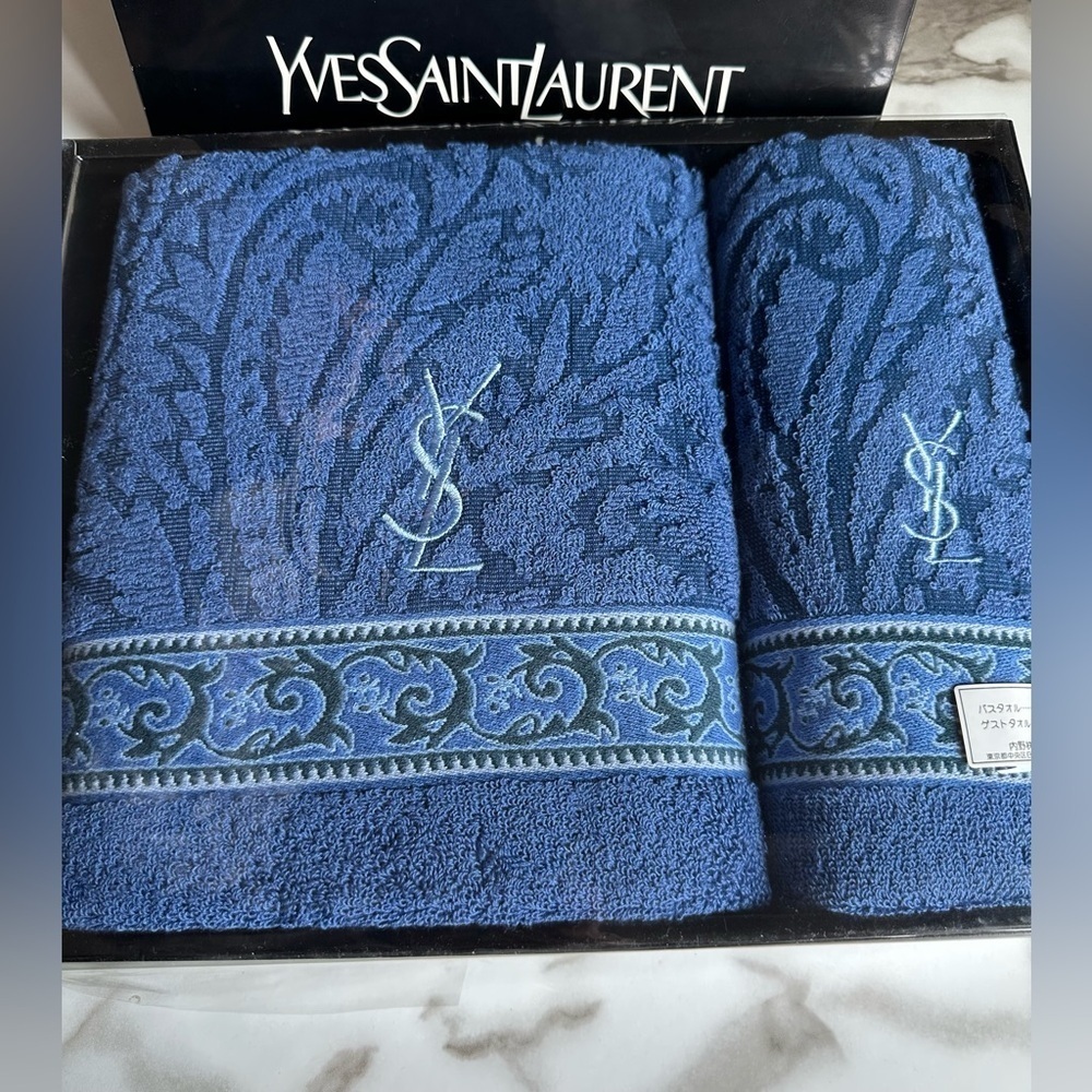 Yves Saint Laurent blue Towel Set from YSL
